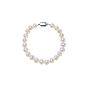 Round White Pearl Necklace and Bracelet 7.3-8.3mm