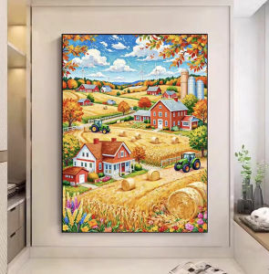 Jigsaw Puzzle 500/1000/1200/2000PCS Farm Landscape Artwork Stress Relief Puzzle Wall Art Decor Gift Frameless