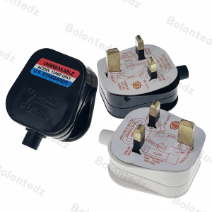 Black/White 3 Pin UK Mains Top Plug 13A Appliance Power Socket Fuse Adapter HouseholdBritish plug assembly type BK