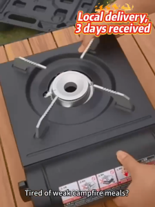 Original 2 in 1 Portable Gas Stove for Camping Outdoor with Box Windproof Casette for Cooking
