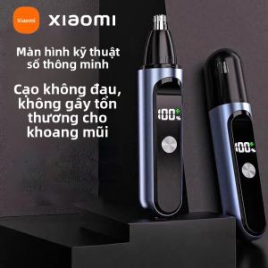 Tông Đơ Cắt Tóc Mũi Điện XIAOMI 2025 Với Màn Hình Kỹ Thuật Số LED Thông Minh Lưỡi Thép Không Gỉ Hai Cạnh Cho Mũi Và Tai