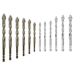 [Vktech]6PCS 4-Blade Saw Tooth Eccentric Drill Bit Concrete Brick Drill Bit Set Four-Edge Serrated Drill Bits Sawtooth Drill Bit