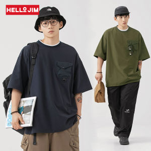 HELLO JIM Tshirt for Men 2023 new style t shirt with pocket loose T shirt Men KA1729 Clearance