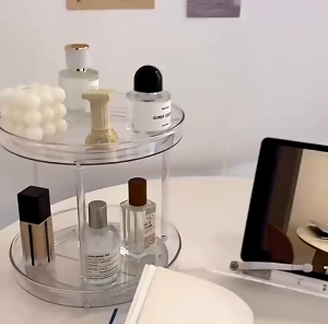 Rotating turntable storage container for food spices and seasonings countertop dressing table makeup stand