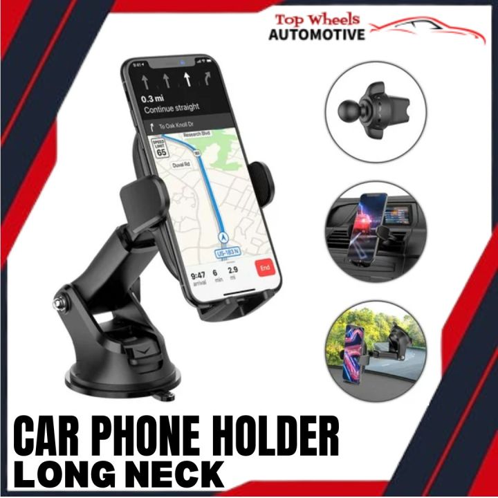 MAZDA 2 SEDAN Car Mount Easy Stick Long Neck One Touch Cellphone Holder Stand 360° Rotation Long