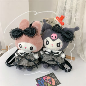 Sanrio Kuromi mymelody Backpack for Women Student Cartoon cute plush Large Capacity Fashion Personality Female Bags