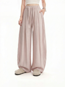 Unifree | Pink Summer Loose Straight Casual Trousers