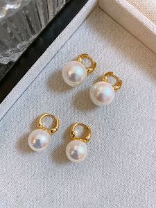 ต่างหูไข่มุกเงินแท้ 925 สไตล์ฝรั่งเศสย้อนยุค ทองคำ สำหรับผู้หญิง ต่างหูรูปถังแบบใหม่ สไตล์เกาหลี ห่วงหูแบบหัวเข็มขัด