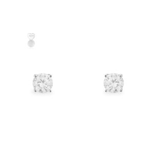White Round Tennis Stud Earrings