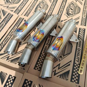 silincer knalpot Racing samlong original R2 muffler type knalpot corong gratis nama laser nama
