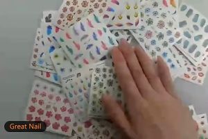 50pcs Nail Sticker Decal and Sticker Flower Leaf Tree Green Simple Summer DIY Slider for Manicure Nail Art Watermark Manicure Decor