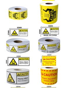 Heavy Package Warning Sticker Adhesive Labeling System for Cross-Border Shipping Crepe Paper Material Suitable for Various Brands