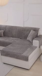 Flannel Sofa Cover Set & Non-slip Plush Sofa Cushion: Enhance Your Home Comfort