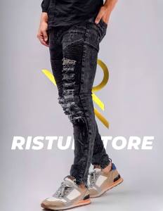 PROMO CELANA BIKERS RIDER RIPED - CELANA JEANS PRIA SOBEK LUTUT RIPED JEANS - CELANA PANJANG JEANS PRIA STREET
