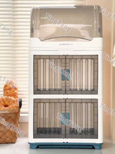 〖Ship In 24H 〗Kitchen Cabinet Dish Drain Rack Organizer 4/3/2 Layers Household Dustproof Kitchen Tableware Cupboard With Cover Bowl Plate Storage Drying Shelf