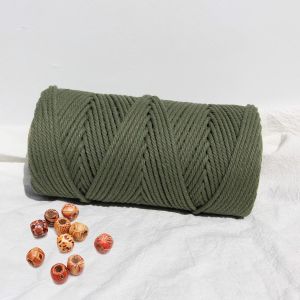 Macrame Cord 3mm 100m Natural Cotton Rope for Colorful Macrame Hand Knitting for Handmade Colored Wall Hanging Weaving Tapestry