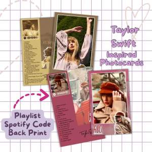 T.S. Photocard Set | Glossy | Album Cover / Spotify QR Back Print | Fanmade Merch | High Quality