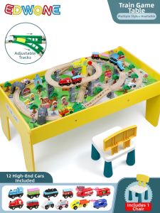 EDWONE | Wooden Track Toy Table Multifunctional Game Table