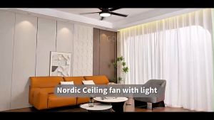LED Ceiling Light With Fan 48 Inch Ceiling Fan With Light Modern Design Tir-Color Dimmable Peach Wood 5 Blades Pendant Fan With Light For Bedroom Living Room Den Kitchen Corridor Bathroom Lounge Bar Counter
