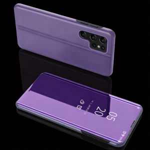 Mirror Clear View Phone Case for Samsung Galaxy S26 Ultra S25 Edge S24 S23 S21 S20 FE S22 Plus + Note20 Flip Stand Cover
