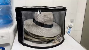 PVC hat storage bag foldable dustproof compression storage bucket fisherman sun hat storage device
