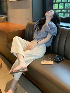 Denim Casual Summer Clothes Matching a Set of Plus Size Oversized Girls Top Pants Elegant Light Elegant and Fashionable Youthful Two-Piece Suit Women