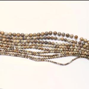 Natural Stone Picture Jasper Round Beads 15" Strand 4 6 8 10mm Pick Size For Necklace Earring Bracelet Jewelry Making DIY Gifts