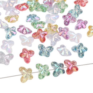 10Pcs 18x14mm Acrylic Shiny Colorful Butterfly Beads Charms for Jewelry Making DIY Bracelet Necklace Earrings Accessories