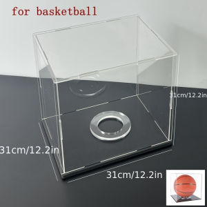 Acrylic display box fixed with bottom plate suitable for displaying basketball football and rugby dustproof making it look