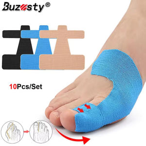 Buzesty แทปตัดแล้ว10ชิ้นที่รองปุ่มหัวแม่เท้าและ Reliefรองรับนิ้วเท้าใหญ่และ Relief ปวดระบายอากาศได้น้ำยางเทปฟรีแพ้ง่าย