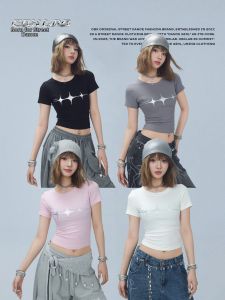CBXLAB | Starry Wave Midriff Crop Slim Fit Summer T-shirt