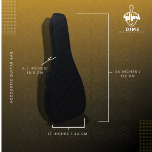 DIME Acoustic Guitar Bag (Black) 38-41 Inch | Semi-Hard Case Backpack Type | DoublePadded Waterproof