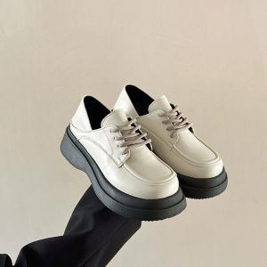 XUJIA | Thick Sole White British Style Womens Flat Shoes