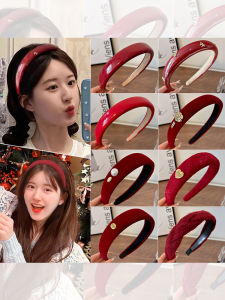 เครื่องประดับผมสไตล์เกาหลีสีแดง 2024 ฤดูใบไม้ร่วงและฤดูหนาว ใหม่ ไฮเอนด์ แฟชั่น เครื่องประดับผมสำหรับผู้หญิง ทรงสูง ทันสมัย ที่ไม่ซ้ำใคร