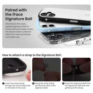iFace Phone Charm Midnight Elegance - Sleek Black with a Touch of Ribbon for Stylish and Convenient Use