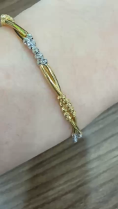 Poh Heng Jewellery 22K Beads of Love Bracelet in Yellow White Gold [Price By Weight]