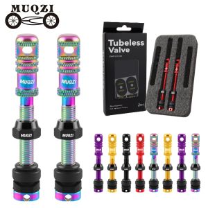 MUQZI Tubeless Presta Valve Stem 45/55/65/75/85/100mm Super Light Aluminum Presta Valve Kit for Most MTB Road Bike Rims