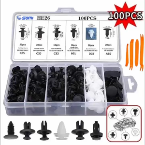 100pcs Universal Car Body Retainer Clips Set Durable Plastic Rivets for Automotive Trim Fastening