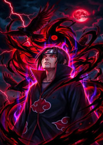 Bandai | Anime Naruto Uchiha Itachi Oil Painting By Numbers Modern Wall Decor for Living Room Bedroom Home Decor Perfect Gift No Frame