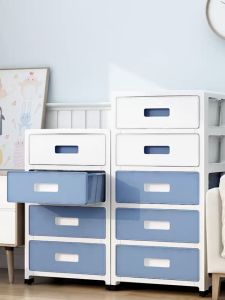 3-7 Layer Multi-Layer Plastic Drawer Cabinet For Clothes With Wheels Cabinet Durabox Organizer Storage