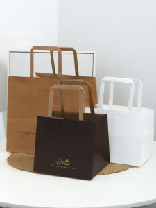 ถุงบรรจุภัณฑ์อบหลากหลายการออกแบบหมีเซรามิกสีแดงกล่องอาหารกลางวันขายดีภาชนะเค้กถุงกระดาษผ้าฝ้ายสีขาว