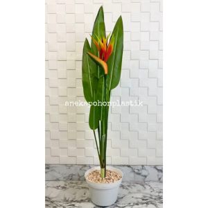 Pohon Daun Heliconia Latex Artificial Bunga Paradise Pot Dasar Putih Tanaman Hias Dekorasi Ruangan Rumah Aesthetic