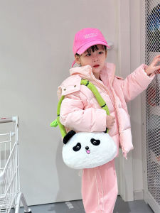 Kids Bag Bamboo Plush Bag Girl Cute Cartoon Panda Shoulder Bag Girls Crossbody Bag Super Cute Mobile Phone Bag