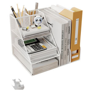 Metal Multi-Layer Document Organizer Vertical File Folder Stand Desk Top Storage Box Archive Arrangement Student Office Supplies