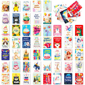 Birthday Cards 50 Designs Happy Birthday Cards Set Family Greeting Cards for Family Kids Friends Work and Office Celebration