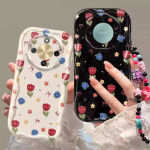 Phone Case Honor X9d X9C Smart X9b X9a X9 5G with Trendy Butterfly Painted Bead Bracelet Casing Lens Protection Silicone Soft Back Cover