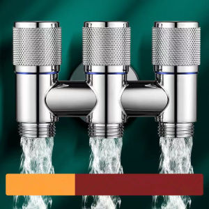 Three way diversion valve - wall mounted faucet with independent handle 1 inlet and 3 outlets suitable for washing machines