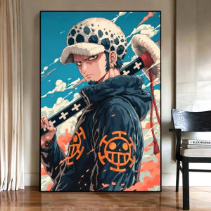 Bandai | Anime Characters Trafalgar Law One Piece Modern Canvas Oil Painting Paint by Numbers for Living Room Bedroom Home Decor No Frame