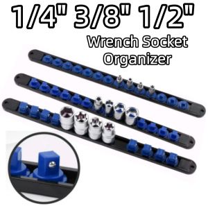 1Pcs 360 Degrees Swivel Socket Organizer 1/4inch 3/8inch 1/2inch Premium Quality Socket Clip Rail Holder Socket Organizer Tools