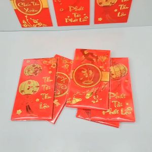 Bao Lì Xì Tết 2024 Mẫu Mới YT2107 In Nổi 3D Chúc Xuân Phát Tài Như Ý